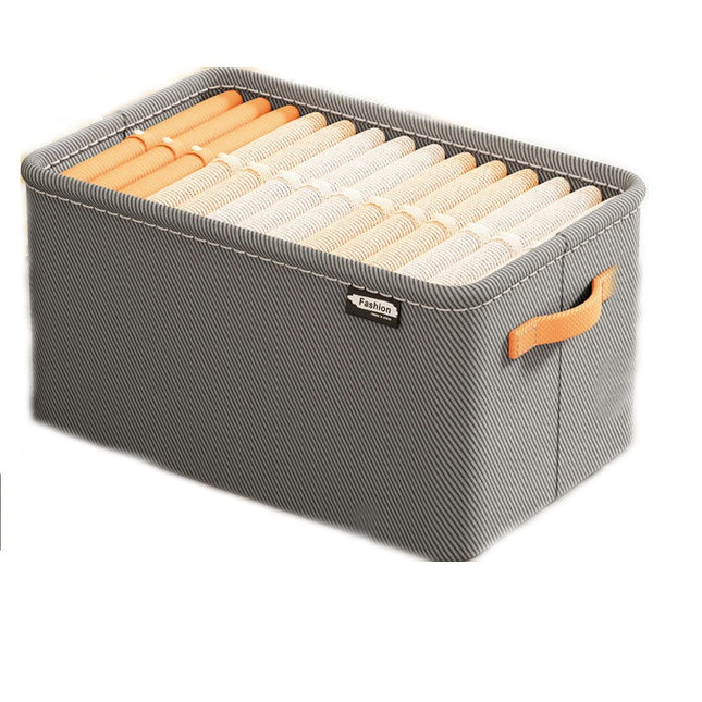 Fabric Storage Box with Steel Frame and Handle Stackable Foldable Storage Baskets